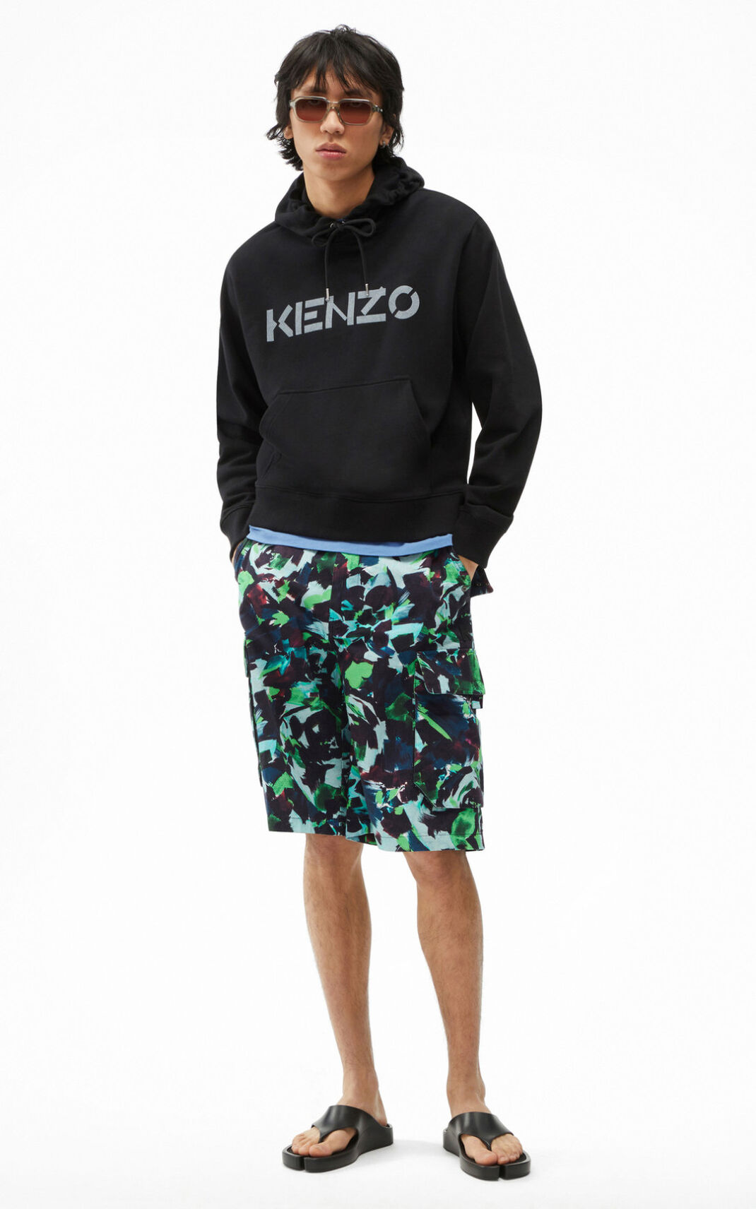 Kenzo Logo Moška Puloverji S Kapuco Črna SI-1712047